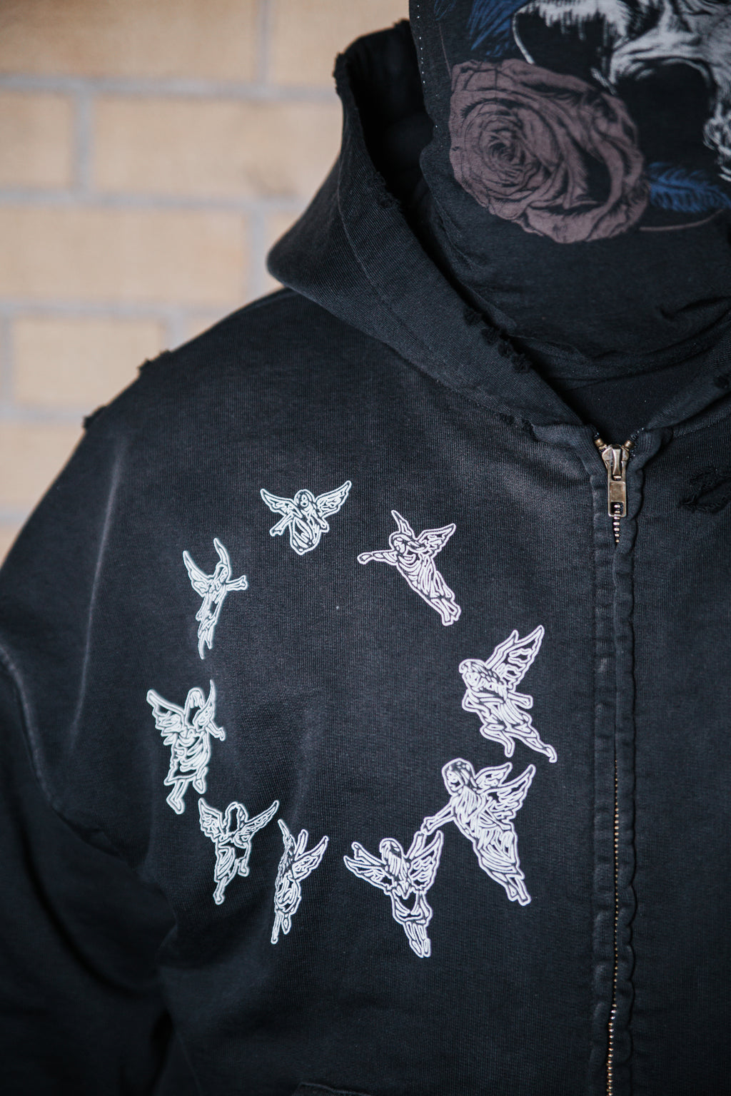 Hand-Distressed Sun-Fade hoodie